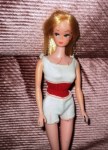 barbie blonde red white suit a